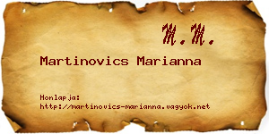 Martinovics Marianna névjegykártya